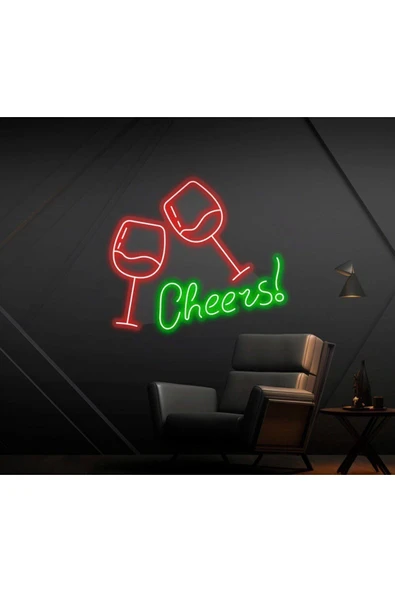 Cheers! Yazılı ve Şekilli Neon Tabela ürün görseli 1
