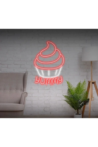 YUMMY Yazılı ve Şekilli Neon Tabela ürün görseli 1