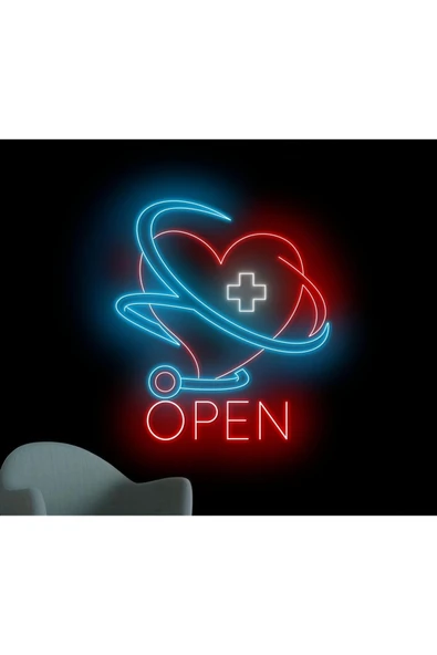 OPEN Yazılı ve Şekilli Neon Tabela - Resim 2