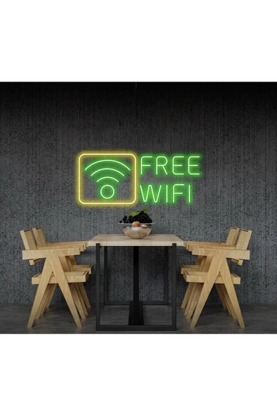 FREE WIFI Yazılı ve Şekilli Neon Tabela ürün görseli 1