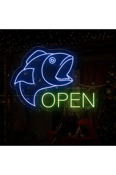 OPEN Yazılı ve Şekilli Neon Tabela ürün görseli 1