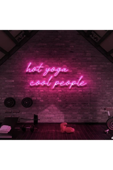 Hot Yoga Cool People Yazılı Neon Tabela ürün görseli 1