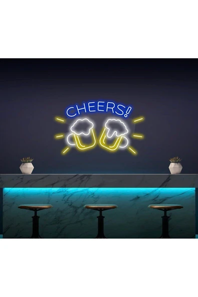 CHEERS! Yazılı ve Şekilli Neon Tabela ürün görseli 1