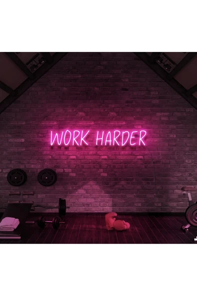 WORK HARDER Yazılı Neon Tabela ürün görseli 1