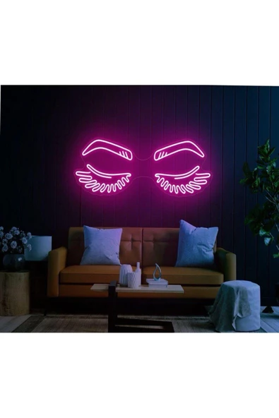 Eyelashes Neon (Kaş Kirpik) Güzellik Salonlarına Özel Neon Tabela ürün görseli 1