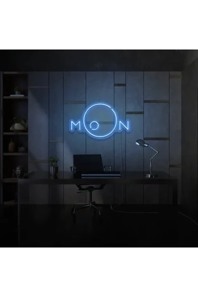 MOON Yazılı Neon Tabela - Resim 4