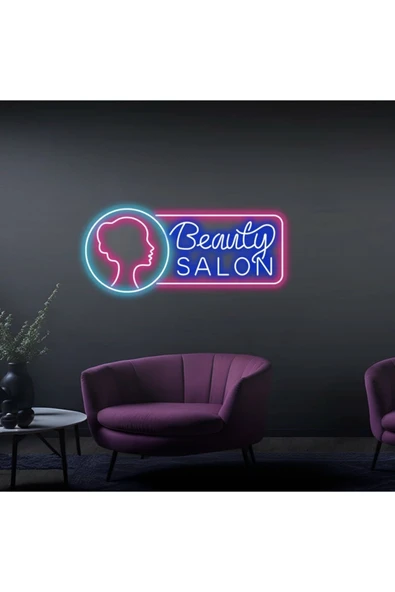 Beauty Salon Yazılı ve Şekilli Güzellik Salonlarına Özel Neon Tabela ürün görseli 1