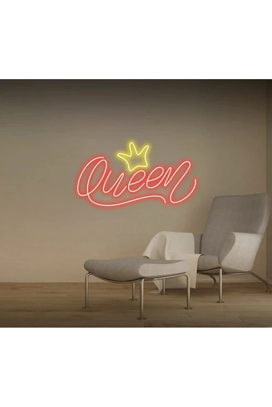 Queen Yazılı Taç Figürlü Neon Tabela ürün görseli 1