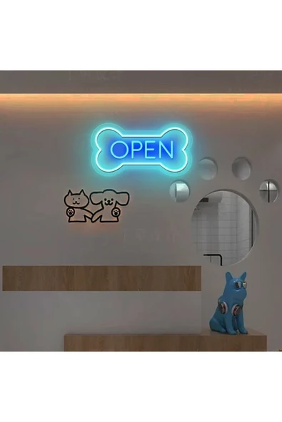 OPEN Yazılı ve Şekilli Neon Tabela ürün görseli 1