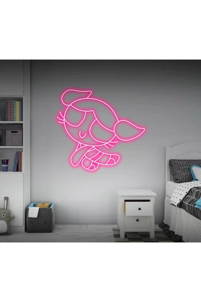 Power Puff Girls Bubbles Figürlü Neon Tabela ürün görseli 1