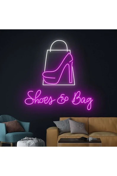 Shoes & Bag Yazılı ve Şekilli Neon Tabela ürün görseli 1