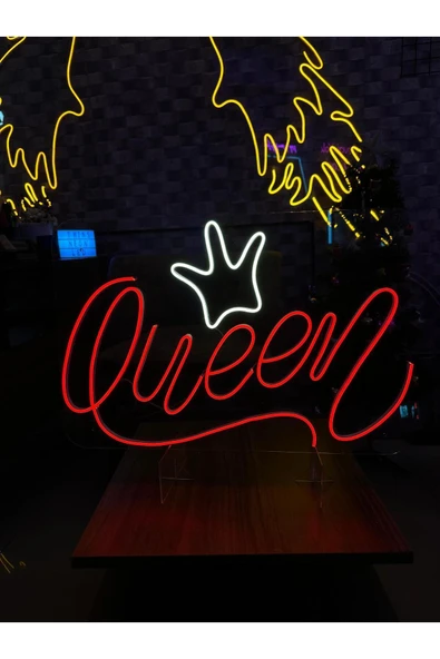Queen Yazılı Taç Figürlü Neon Tabela - Resim 2