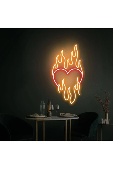 Ateşli Kalp Neon Tabela ürün görseli 1
