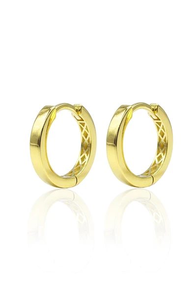 925 Ayar Gümüş küpe Üzeri Altın Kaplama Düz Halka Küpe SGTL13196GOLD ürün görseli 1
