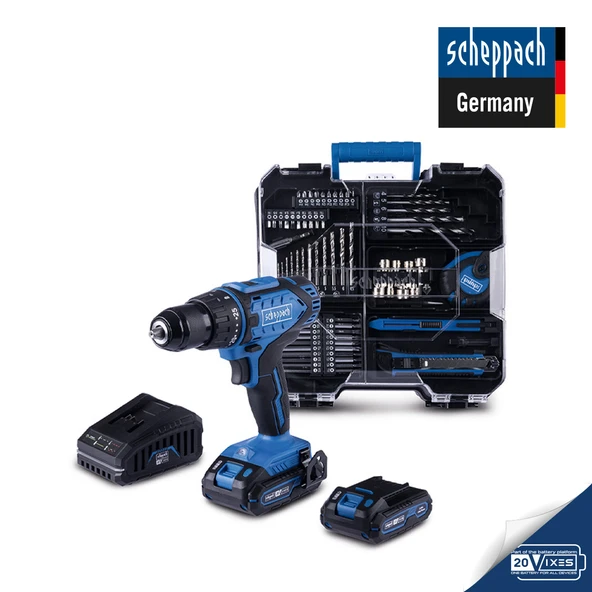 Scheppach C-DTB74/1-X 20V 2x2AH Çift Akülü Vidalama + 74 Parça Aksesuar Seti - 5910904400 ürün görseli 1
