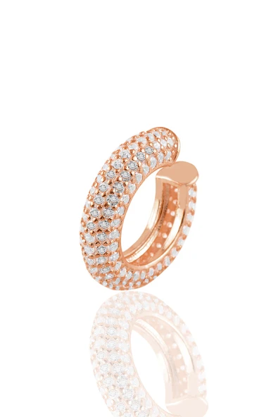 925 Ayar Gümüş Kıkırdak Küpe Rose 5 sıralı zirkon taşlı kıkırdak küpe SGTL11017ROSE ürün görseli 1