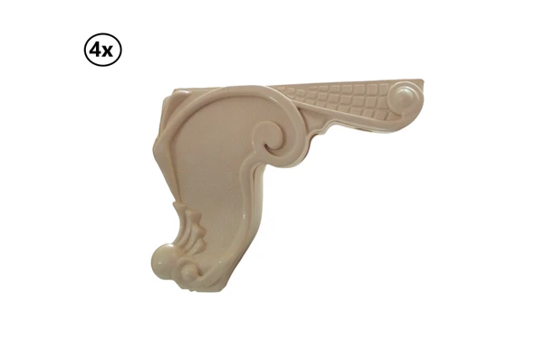 Oymalı Lükens Mobilya Ayağı Krem Rengi 12 cm x 4 Adet ürün görseli 1