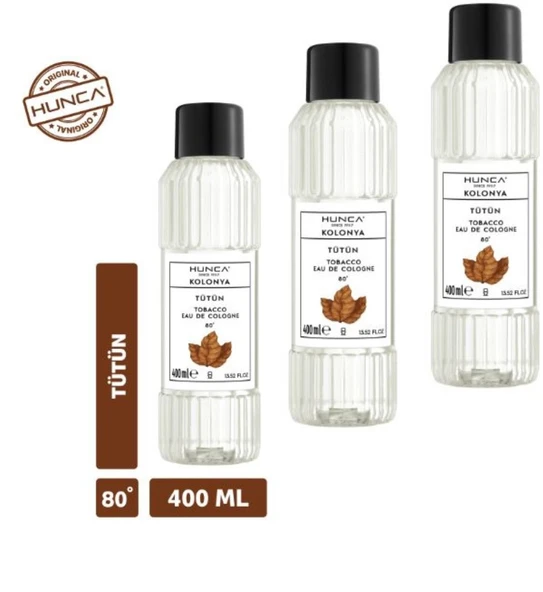 Hunca Tütün Kolonyası 400 ml Otantik Tütün Esansı 3 ADET ürün görseli 1