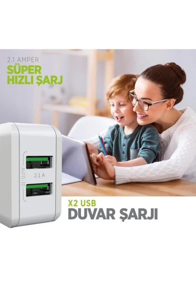 Polosmart PSM15 2 USB'li Duvar Şarjı ürün görseli 1