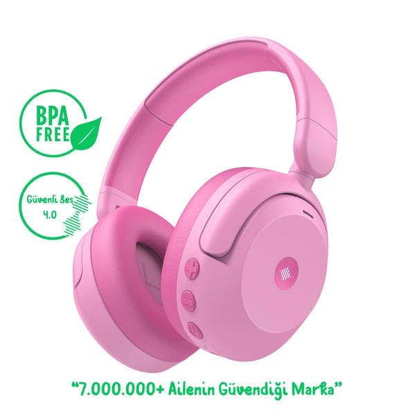 iClever BTH20 Aktif Gürültü Engelleme Özellikli Çocuk Bluetooth Kulaklık -Pembe ürün görseli 1