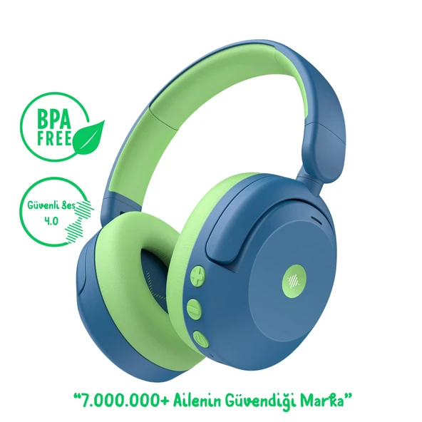 iClever BTH20 Aktif Gürültü Engelleme Özellikli Çocuk Bluetooth Kulaklık -Mavi ürün görseli 1