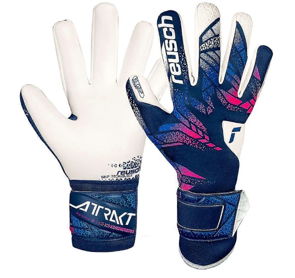 Reusch Attrakt Grıp mavi/pembe/beyaz Super Kaleci Eldiveni 5570545-4310 ürün görseli 1