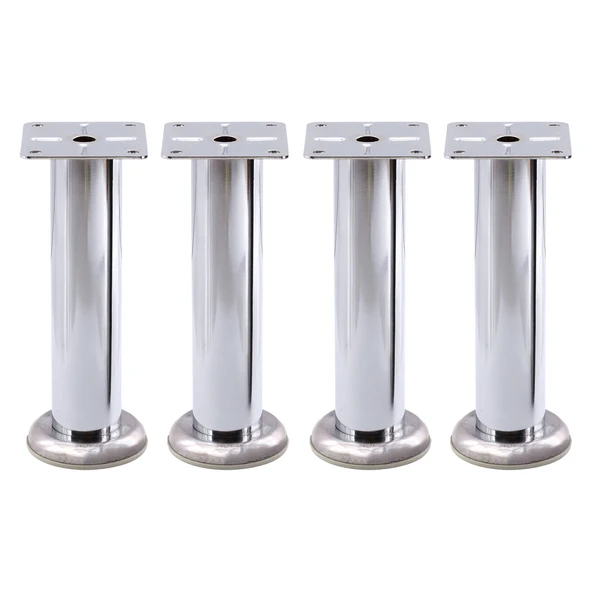Tablalı Krom 4 ADET Metal 15 cm Gümüş Mobilya Ayağı Koltuk Kanepe Dayanıklı Tv Ünite Ayağı Ayakları ürün görseli 1