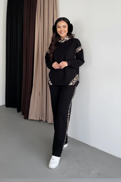 Leopar Detaylı Rahat Takım - Resim 9