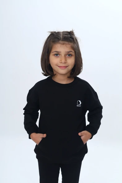 Toontoy Kız Çocuk Mini Kalp Baskılı Sweatshirt ürün görseli 1