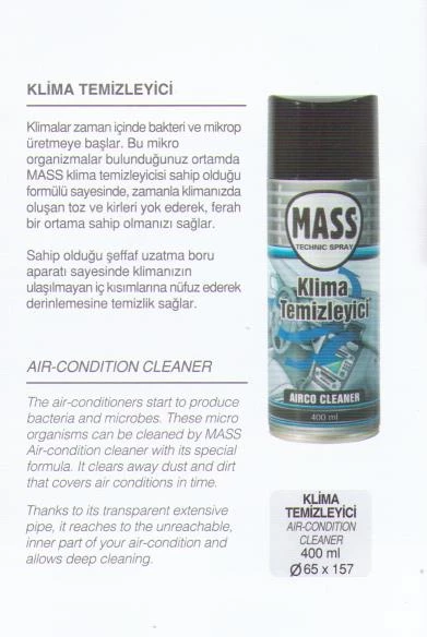MASS KLİMA DEZENFEKTE SPREYİ 400 ml ürün görseli 1