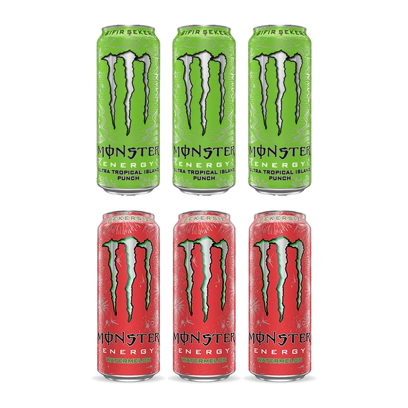 Monster Energy Enerji İçeceği 500 Ml Tropical ve Watermelon 6 lı Karma Set ürün görseli 1