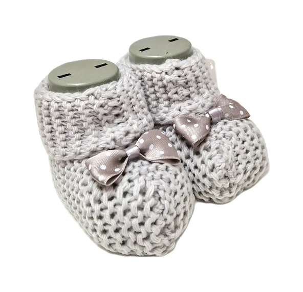 Fiyonklu Triko Bebek Patiği (unisex) ürün görseli 1