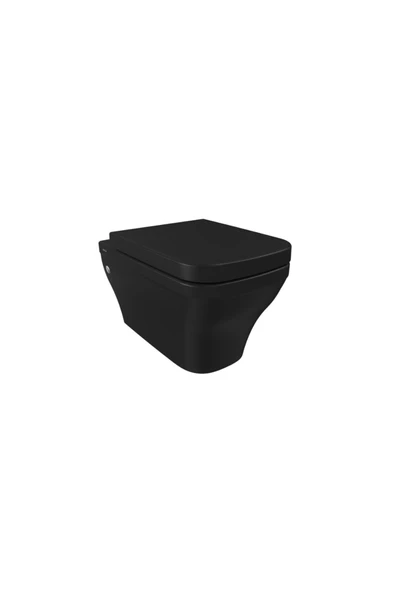 Firenze Rimless Asma Klozet Mat Siyah Kapak Hariçtir 1304-004-0128 ürün görseli 1