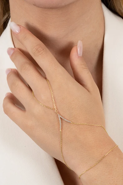 925 ayar gümüş şahmeran altın yaldızlı zirkon taşlı tutku şahmeran  SGTL13177GOLD ürün görseli 1