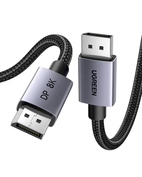 UGREEN 8K 60Hz Displayport to Displayport 1.4 Örgülü Kablo, 2m, 25905 ürün görseli 1