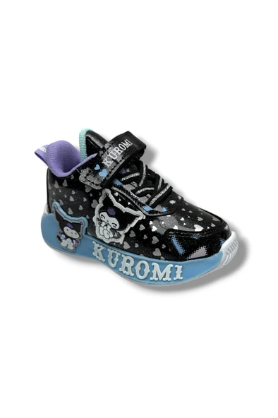 Cakgo Kuromi 725-26 Simli Parlak Deri Anatomik Kız Çocuk Sneaker Siyah Mavi 22-25 ürün görseli 1