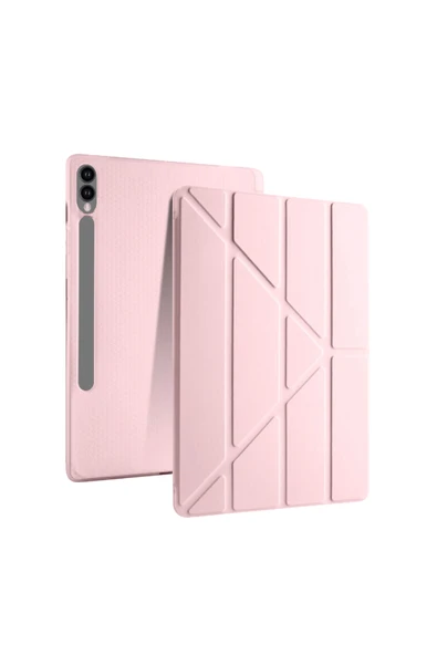 Galaxy Tab S10 Plus Uyumlu 12,4 inç Kılıf Fuchsia Akıllı Kalem Bölmeli Standlı Tri Folding Smart Kılıf ürün görseli 1