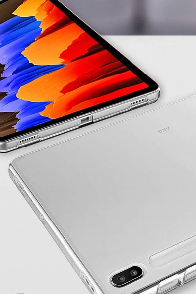 Samsung Galaxy T970 Tab S7 Plus 12.4 inç Uyumlu Anti Şeffaf Silikon Kılıf ürün görseli 1
