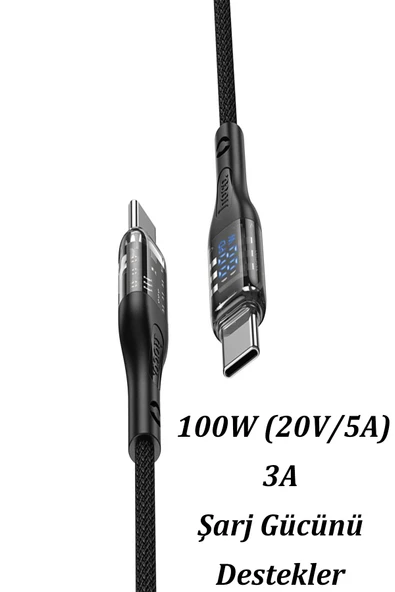 Qpen U115 1.2M 100W Type-C to Type-C Şarj Data Kablosu - Resim 4
