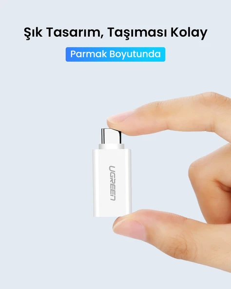 UGREEN USB 3.0 Type-C Dönüştürücü Adaptör, Beyaz, 30155 - Resim 10