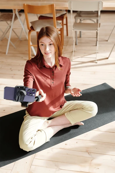 Fuchsia  SF14 360 Derece Bluetooth 5.0 Kontrollü 75cm Selfie Çubuğu - Resim 4