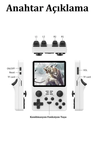 Qpen RGB20S Retro Gamepad -Beyaz - Resim 3