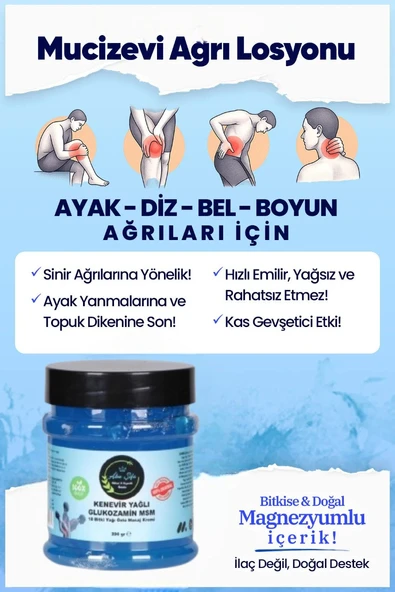Kenevir Yağlı Kas ve Eklemler Gibi Tüm Vücut Ağrılarında Etkili Bitkisel Içerikli JEL 200 ml ( Yüze Sürülmez Yakıcıdır.) ürün görseli 1