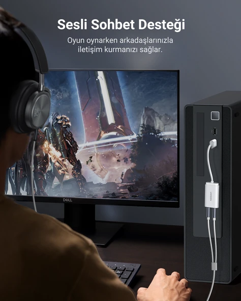 UGREEN USB 2.0 Harici Ses Adaptörü, Beyaz, 30143 - Resim 7