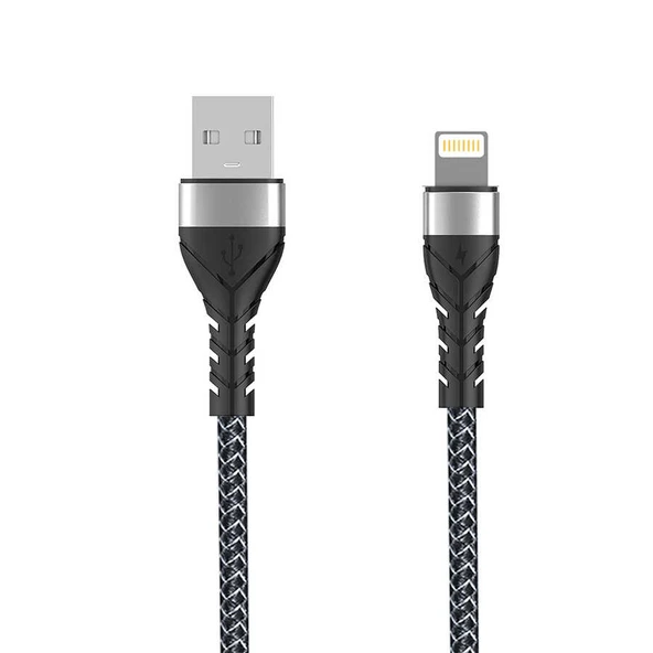 Apple iPhone iPad Cafule Lightning Örgülü Hızlı Şarj Destekli 5A Usb Kablo 1M ürün görseli 1