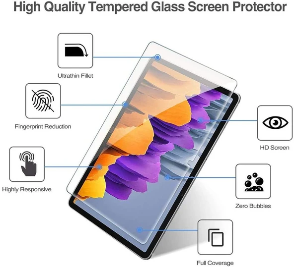 Galaxy Tab S7 T870 Fuchsia Tablet Blue Nano Screen Protector - Resim 3
