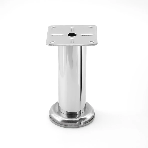 Tablalı Krom Metal 12 cm Gümüş Mobilya Ayağı Modern Koltuk Kanepe Dayanıklı Tv Ünite Ayağı Ayakları ürün görseli 1