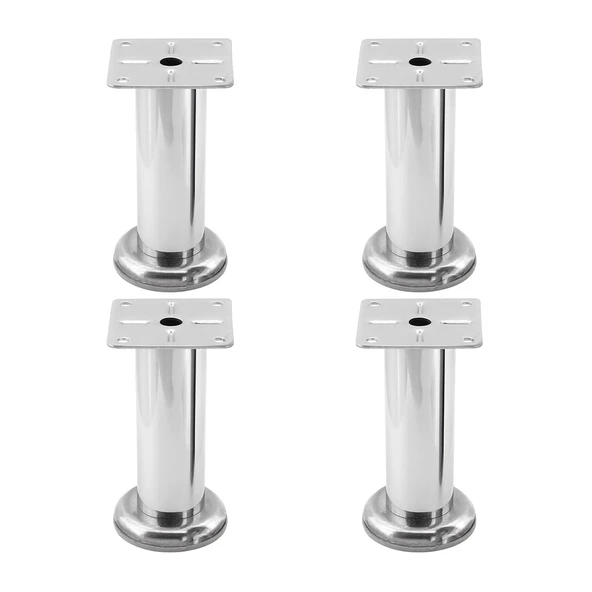 Tablalı Krom 4 ADET Metal 12 cm Gümüş Mobilya Ayağı Koltuk Kanepe Dayanıklı Tv Ünite Ayağı Ayakları ürün görseli 1