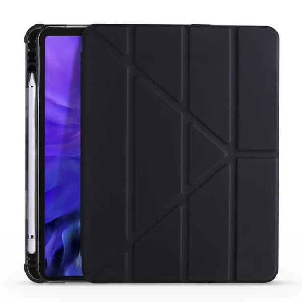Apple Uyumlu iPad Air 10.9 inç 4. Nesil Fuchsia TriFolding Kalemlikli Tablet Kılıfi ürün görseli 1