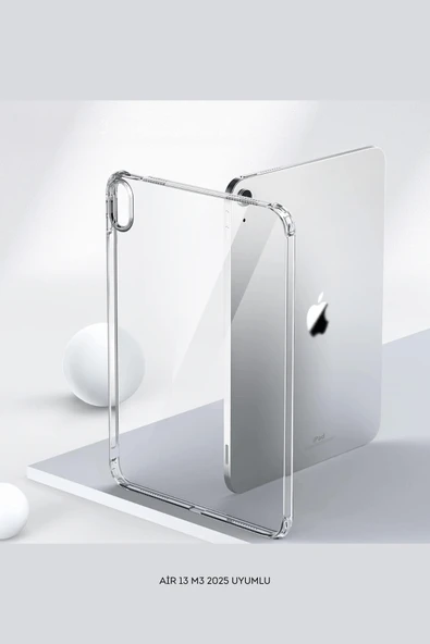 iPad Air 13 M3 Çip Uyumlu 2025 Fuchsia Darbe Emici Şeffaf Koruyucu Silikon Kapak ürün görseli 1